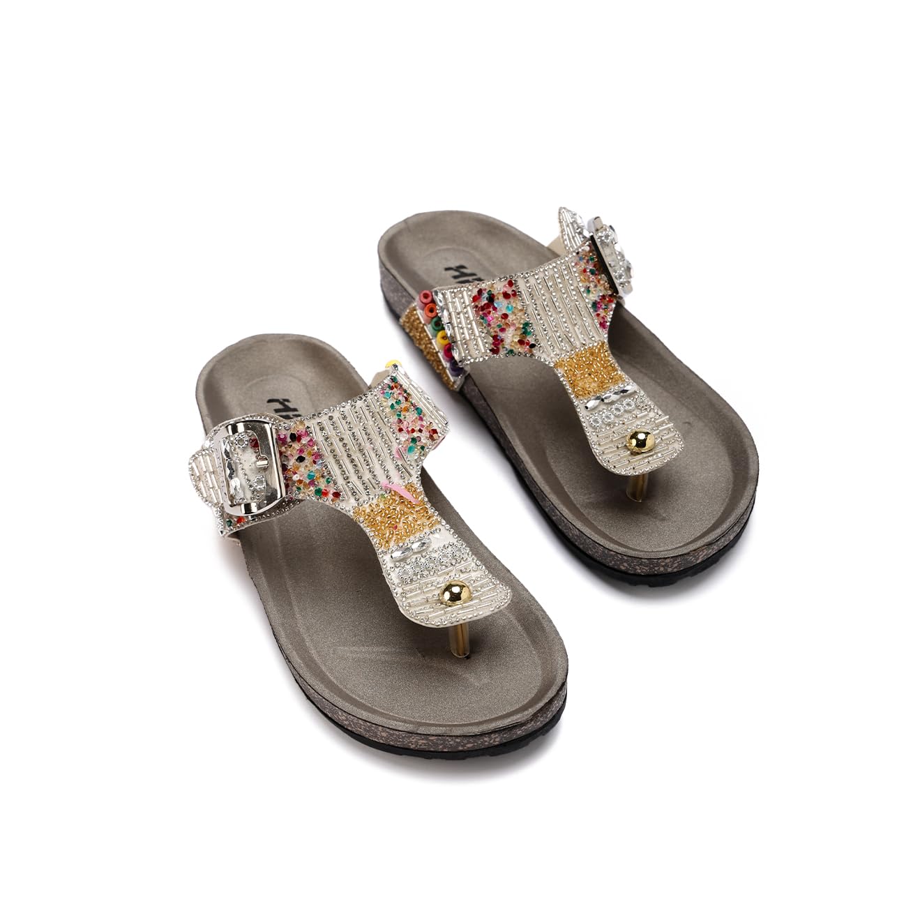 Stylish and comfortable women's slippers with a luxurious design and sparkling stones - orthopedic, slip-resistant sole
