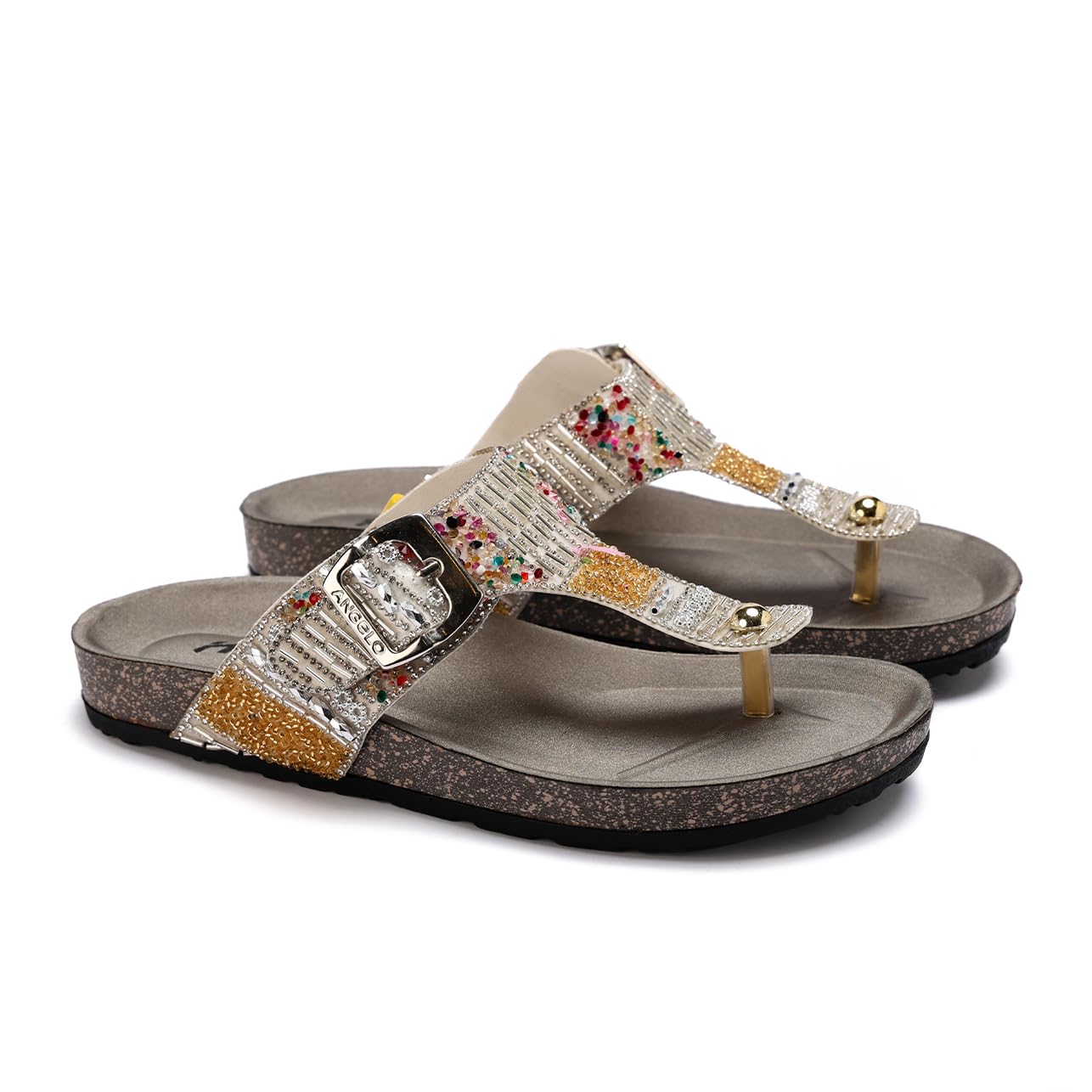Stylish and comfortable women's slippers with a luxurious design and sparkling stones - orthopedic, slip-resistant sole