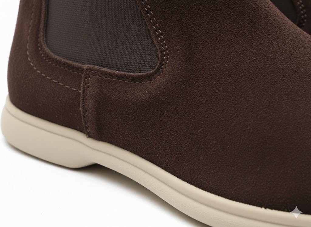 Comfortable men's half-boots made of suede with a comfortable sole.