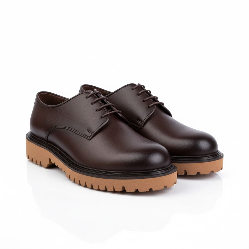 Men's genuine leather shoes with a lightweight and comfortable EVA sole - available in various colors and sizes