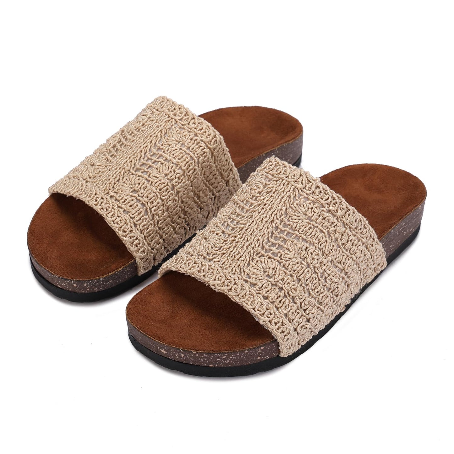 Women's slippers with a comfortable heel and stylish fabric strap