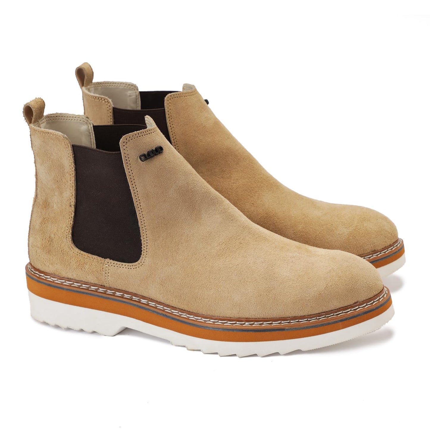 Stylish and distinctive men's half-boots made of suede with a slip-resistant rubber sole.