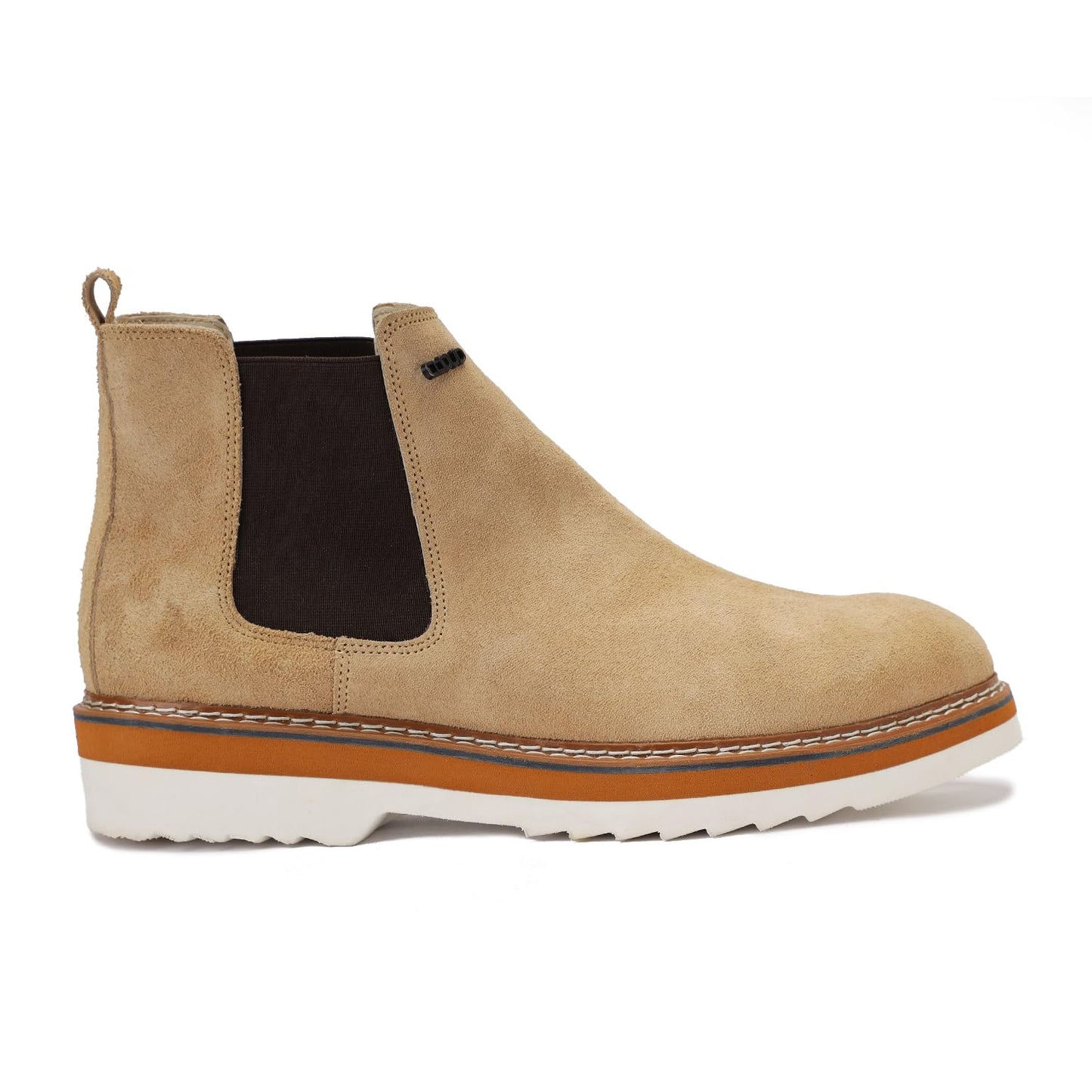 Stylish and distinctive men's half-boots made of suede with a slip-resistant rubber sole.