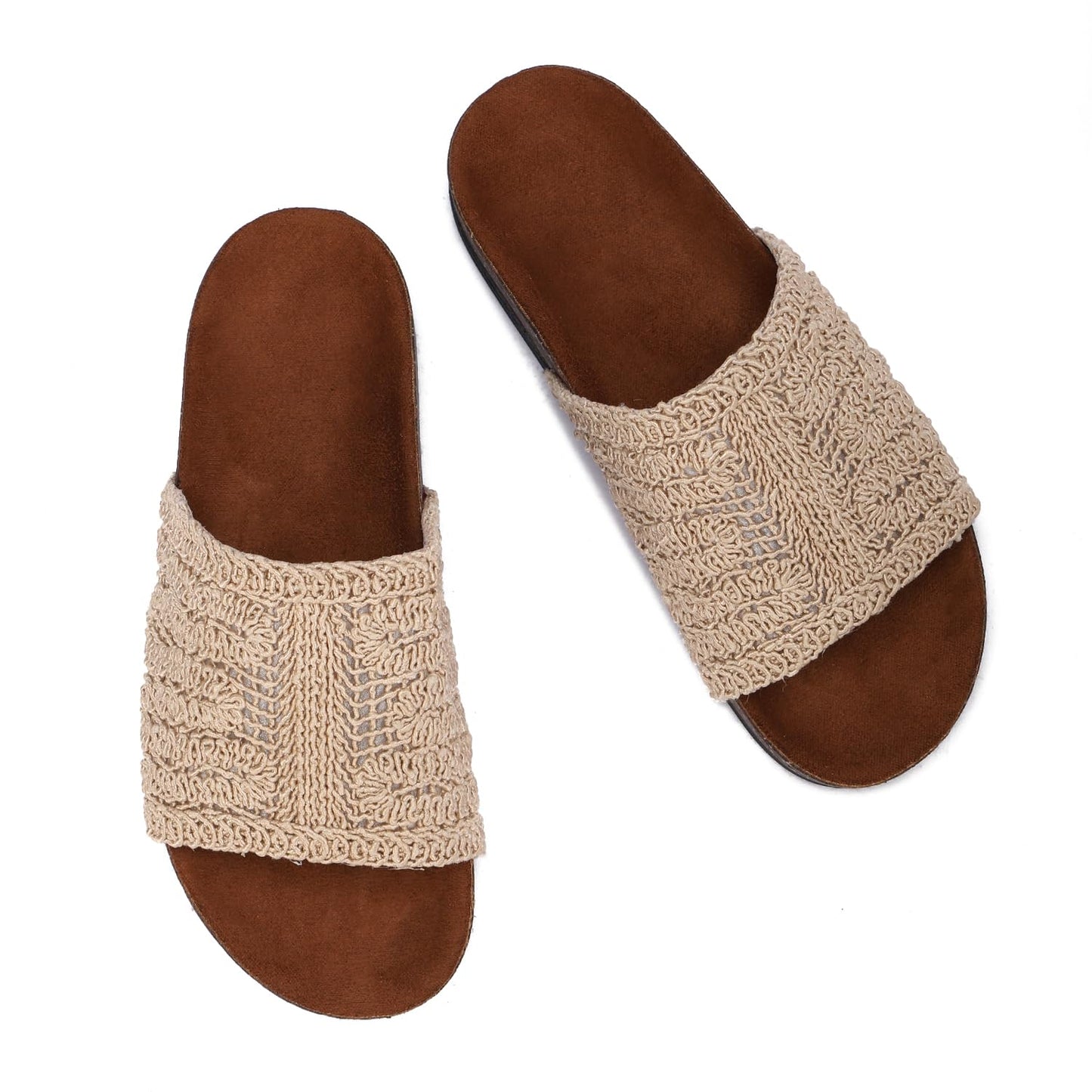 Women's slippers with a comfortable heel and stylish fabric strap