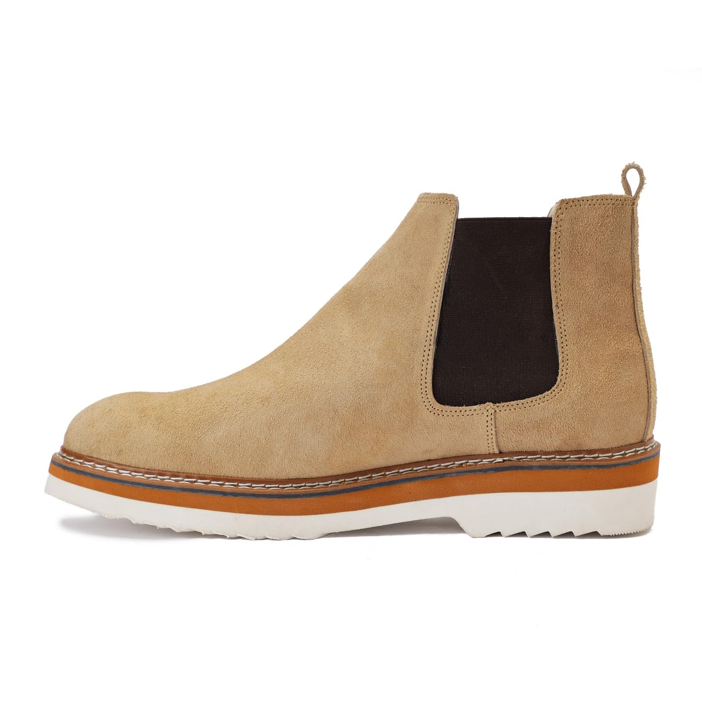 Stylish and distinctive men's half-boots made of suede with a slip-resistant rubber sole.