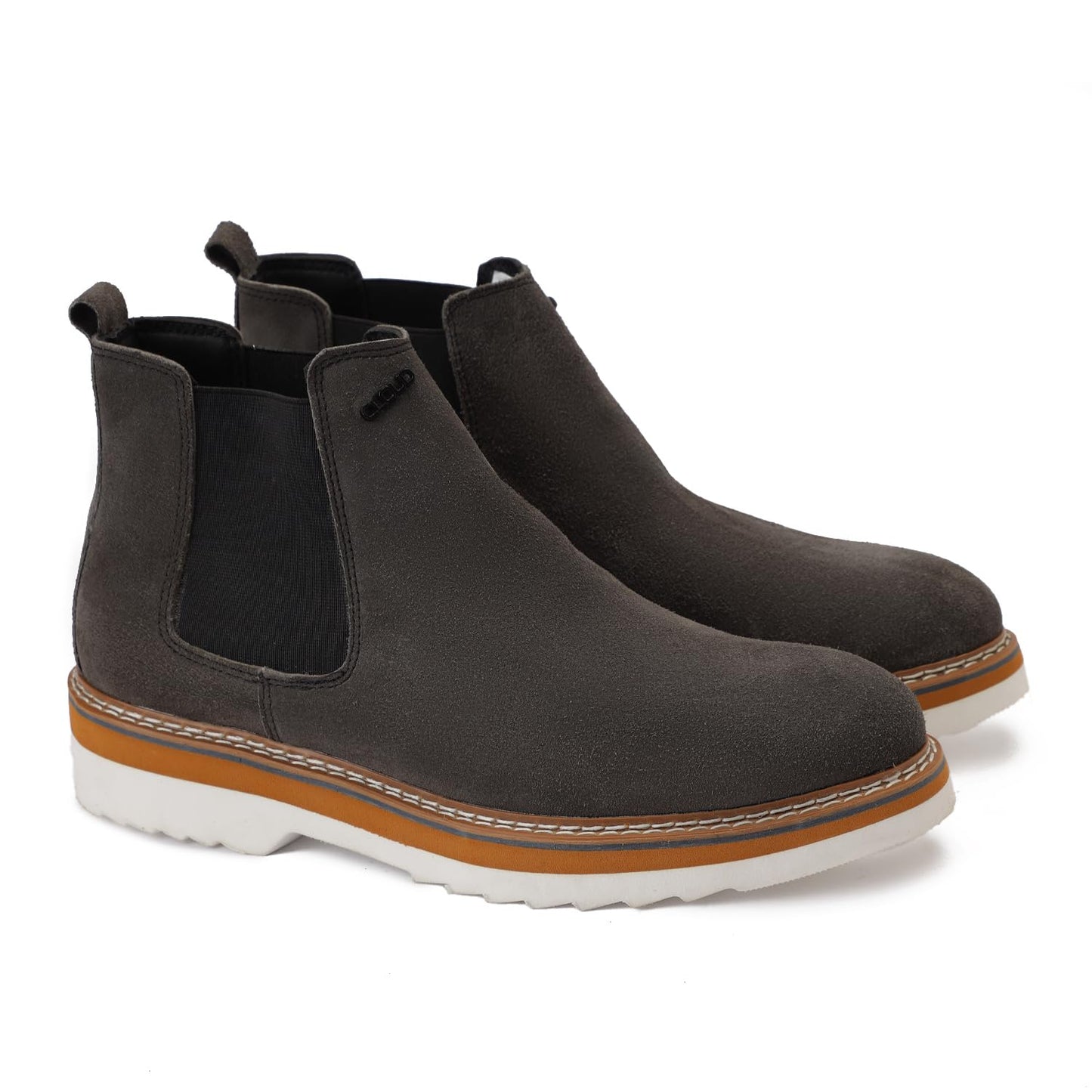 Stylish and distinctive men's half-boots made of suede with a slip-resistant rubber sole.