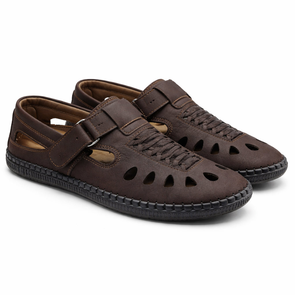 Men's genuine leather mesh sandals – luxurious suede material | All-day comfort and style