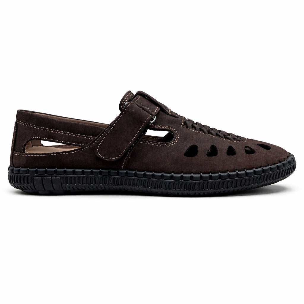 Men's genuine leather mesh sandals – luxurious suede material | All-day comfort and style