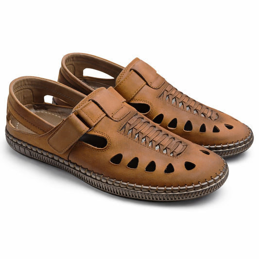 Men's genuine leather mesh sandals – luxurious suede material | All-day comfort and style