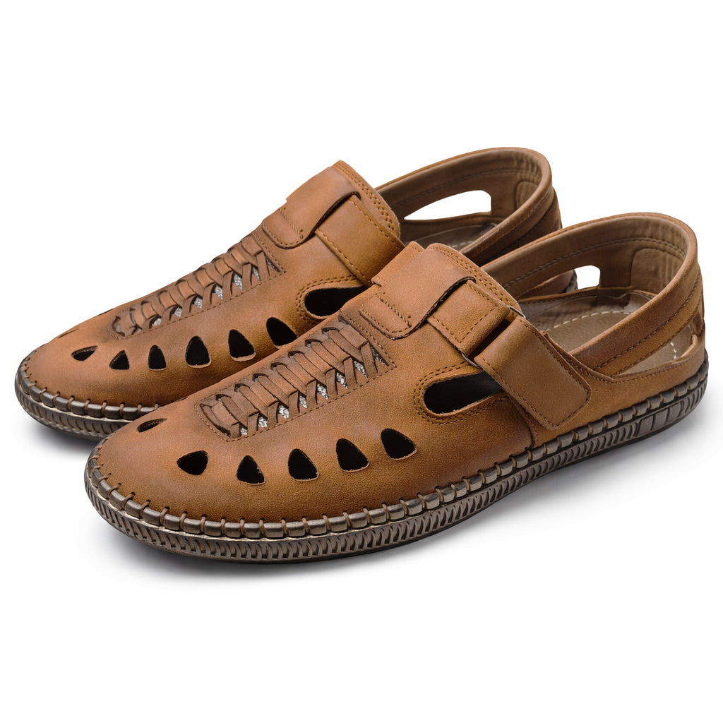 Men's genuine leather mesh sandals – luxurious suede material | All-day comfort and style