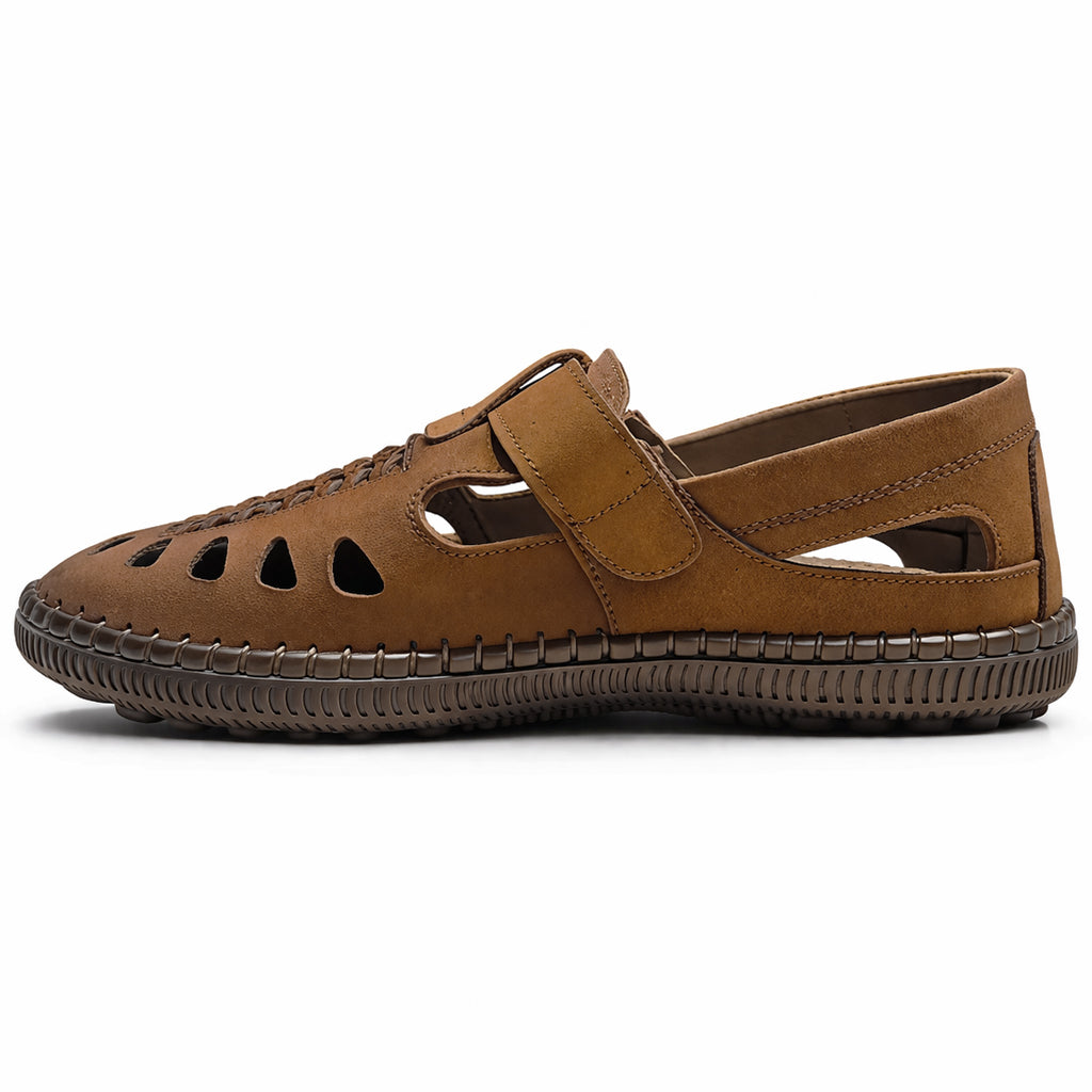 Men's genuine leather mesh sandals – luxurious suede material | All-day comfort and style