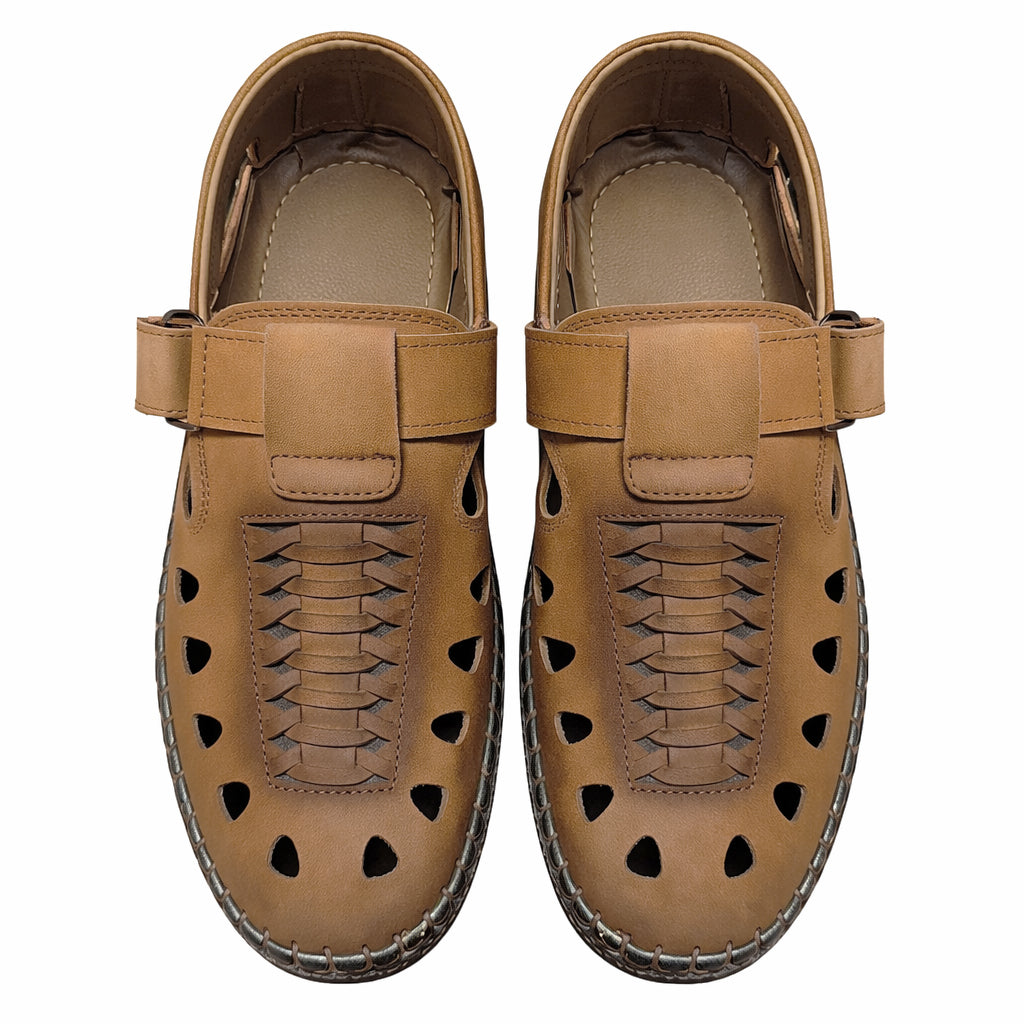 Men's genuine leather mesh sandals – luxurious suede material | All-day comfort and style