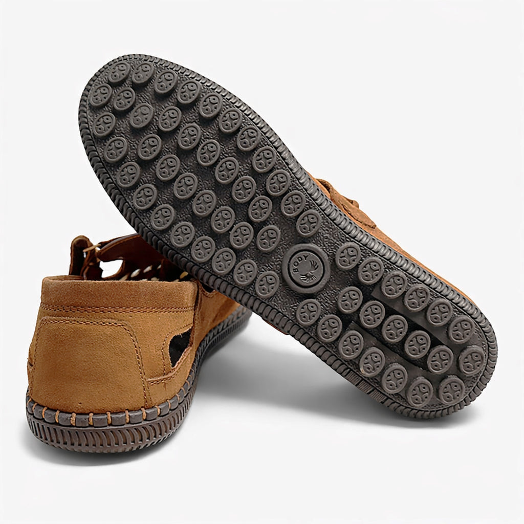 Men's genuine leather mesh sandals – luxurious suede material | All-day comfort and style