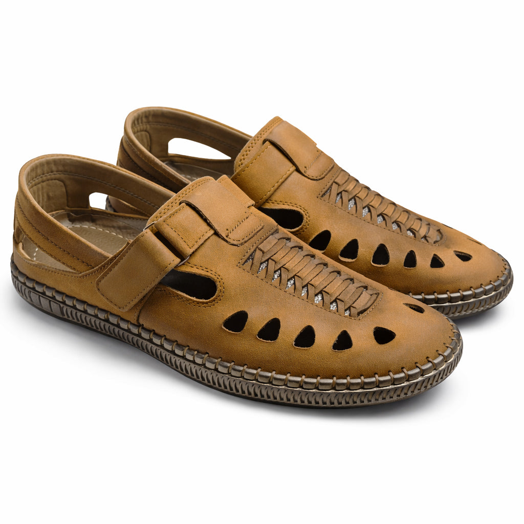 Men's genuine leather mesh sandals – luxurious suede material | All-day comfort and style