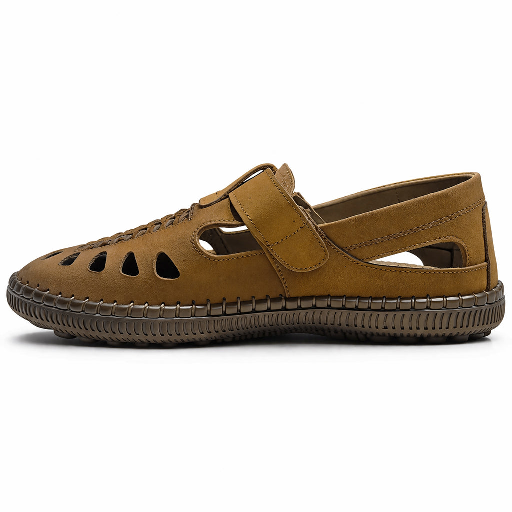 Men's genuine leather mesh sandals – luxurious suede material | All-day comfort and style