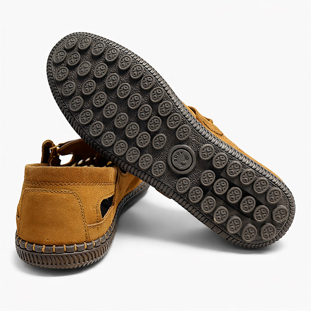 Men's genuine leather mesh sandals – luxurious suede material | All-day comfort and style