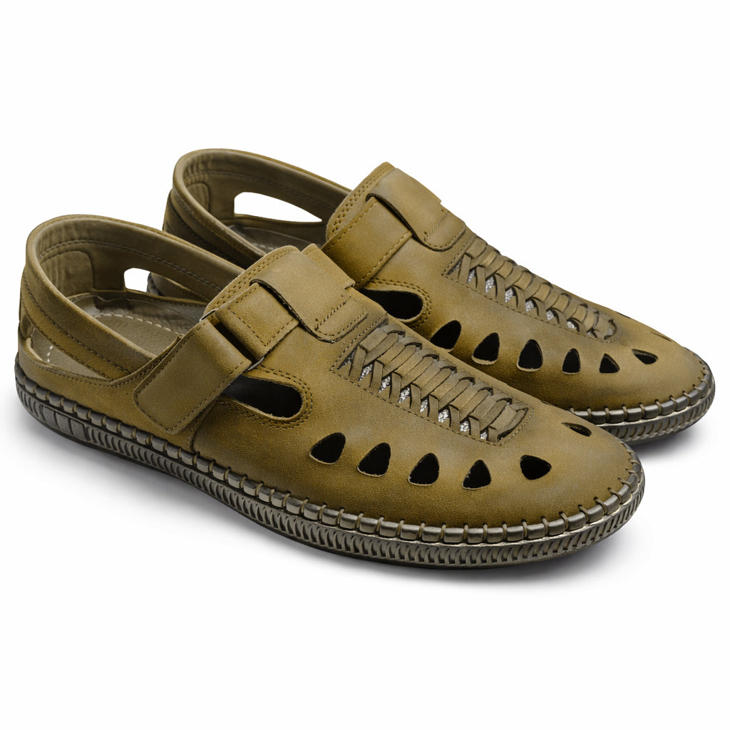 Men's genuine leather mesh sandals – luxurious suede material | All-day comfort and style