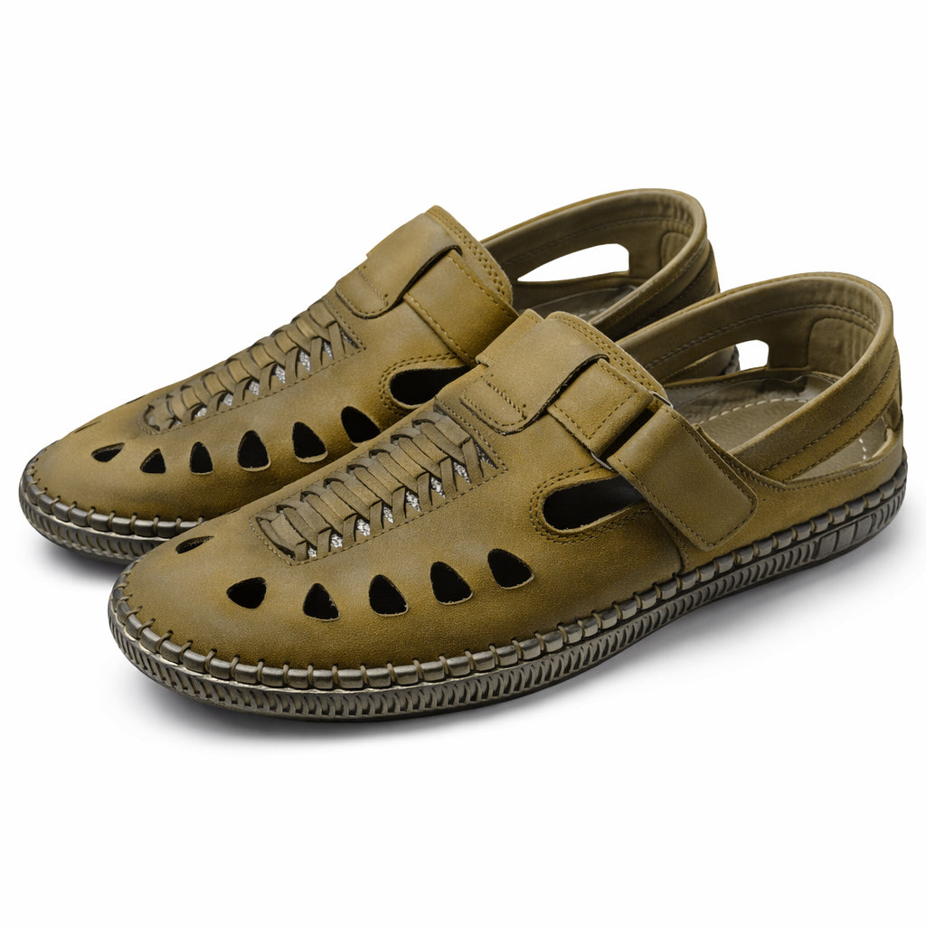 Men's genuine leather mesh sandals – luxurious suede material | All-day comfort and style