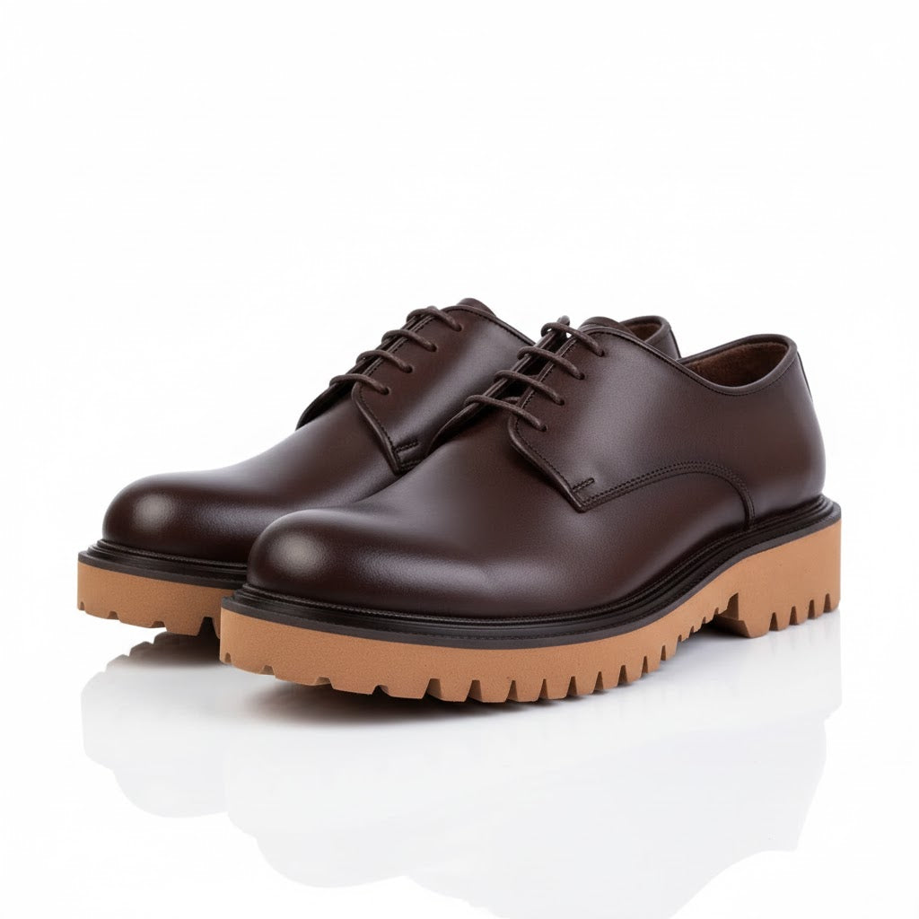 Men's genuine leather shoes with a lightweight and comfortable EVA sole - available in various colors and sizes