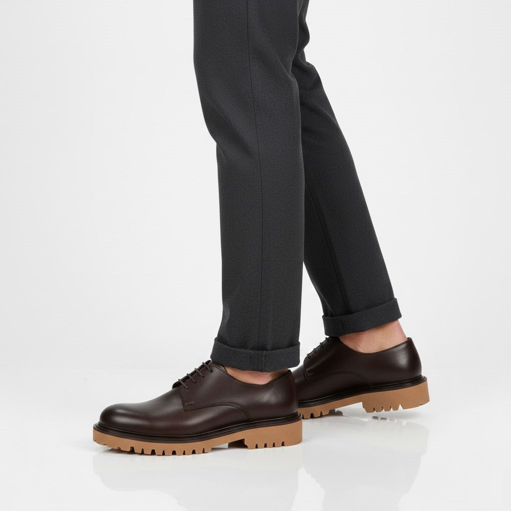 Men's genuine leather shoes with a lightweight and comfortable EVA sole - available in various colors and sizes
