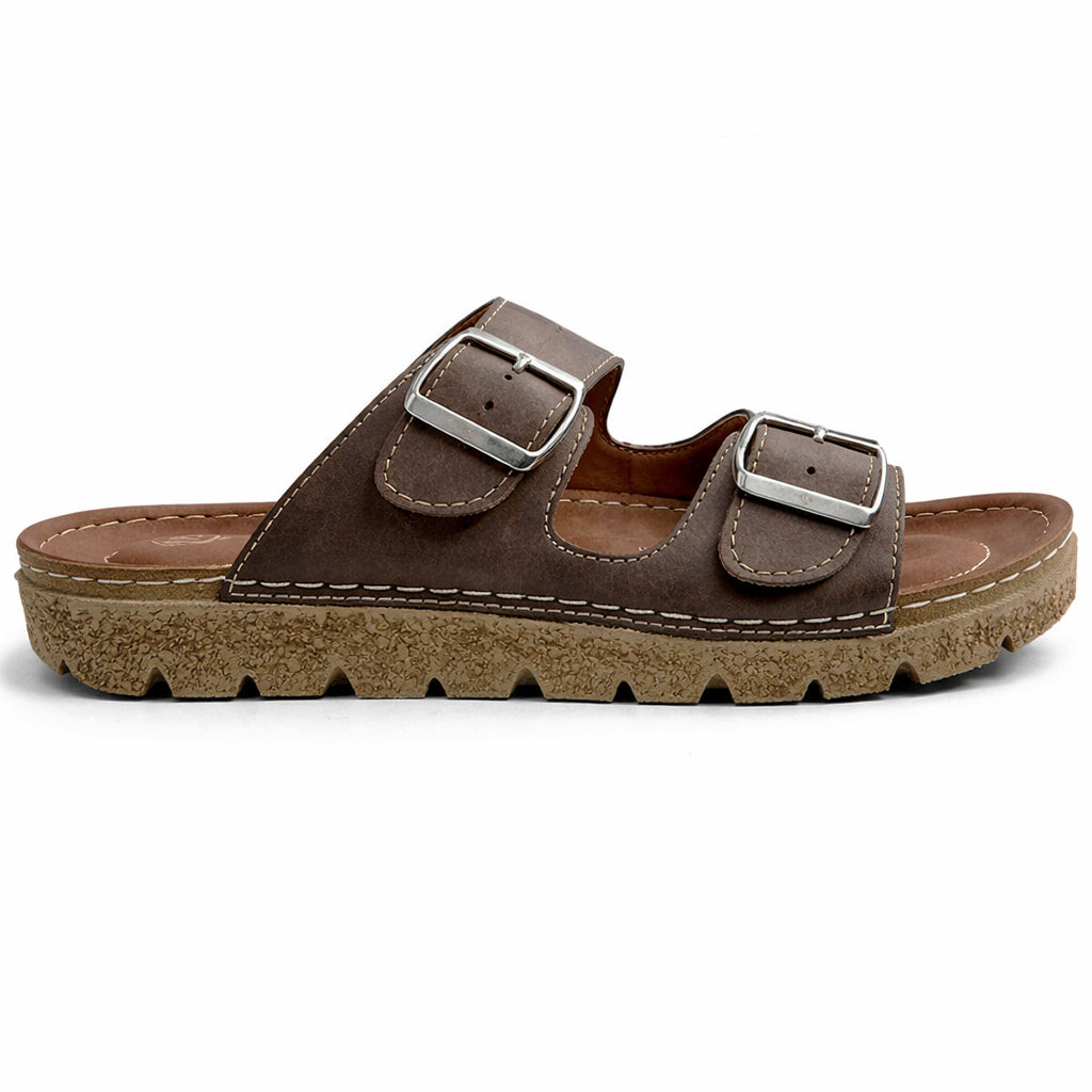Comfortable men's slippers with a modern design – lightweight orthopedic sole with adjustable straps – suitable for everyday use indoors and outdoors
