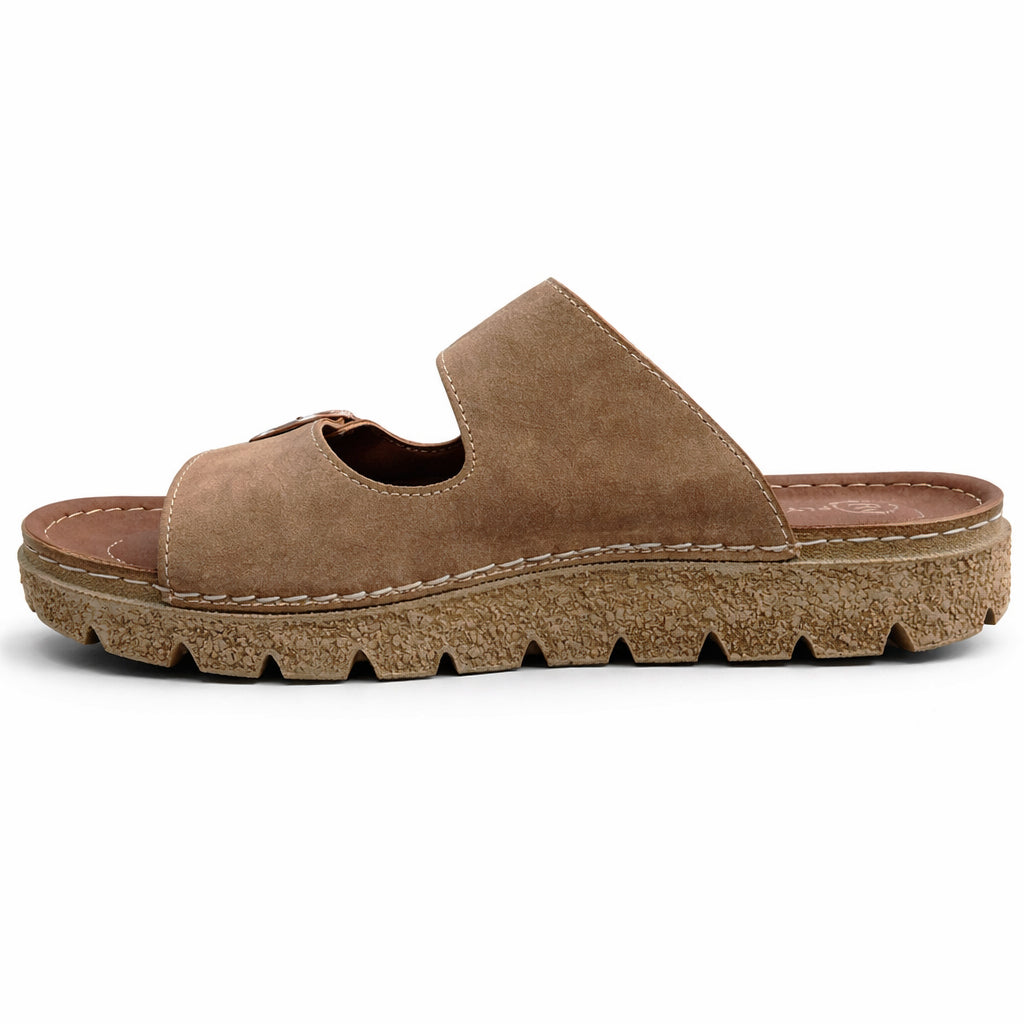 Comfortable men's slippers with a modern design – lightweight orthopedic sole with adjustable straps – suitable for everyday use indoors and outdoors