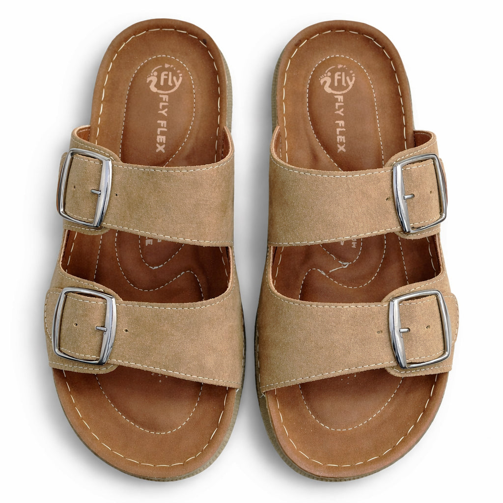 Comfortable men's slippers with a modern design – lightweight orthopedic sole with adjustable straps – suitable for everyday use indoors and outdoors