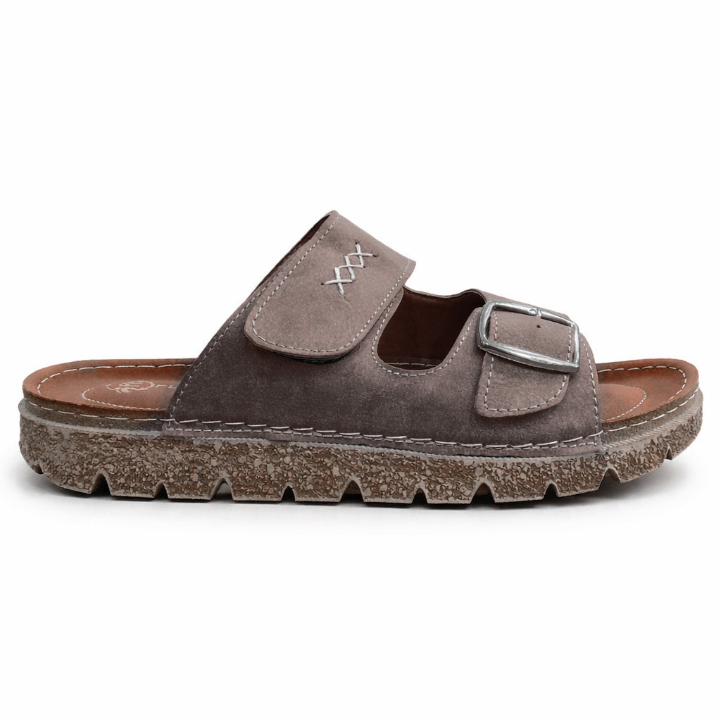 Comfortable men's slippers with a modern design – lightweight orthopedic sole with adjustable straps – suitable for everyday use indoors and outdoors