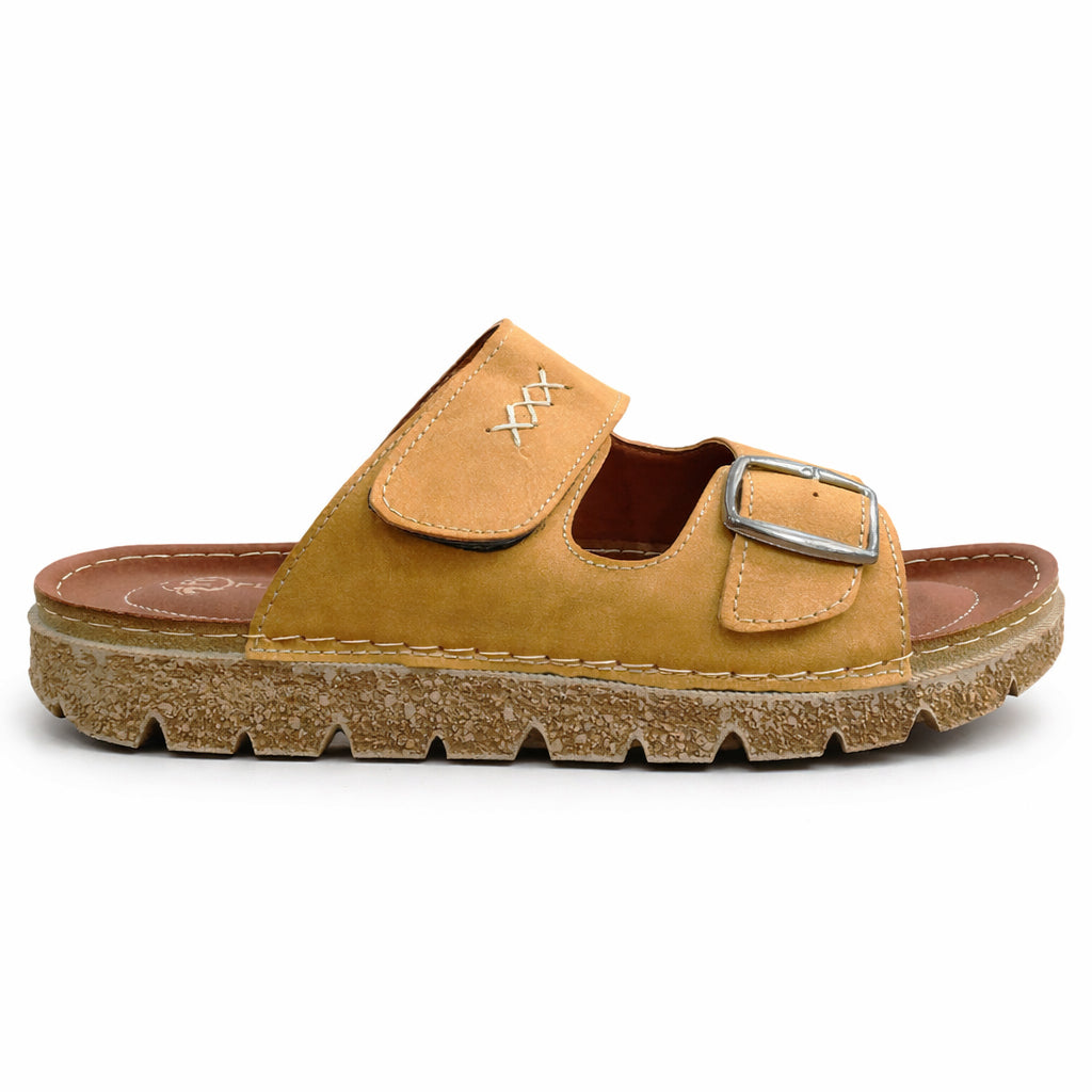 Comfortable men's slippers with a modern design – lightweight orthopedic sole with adjustable straps – suitable for everyday use indoors and outdoors