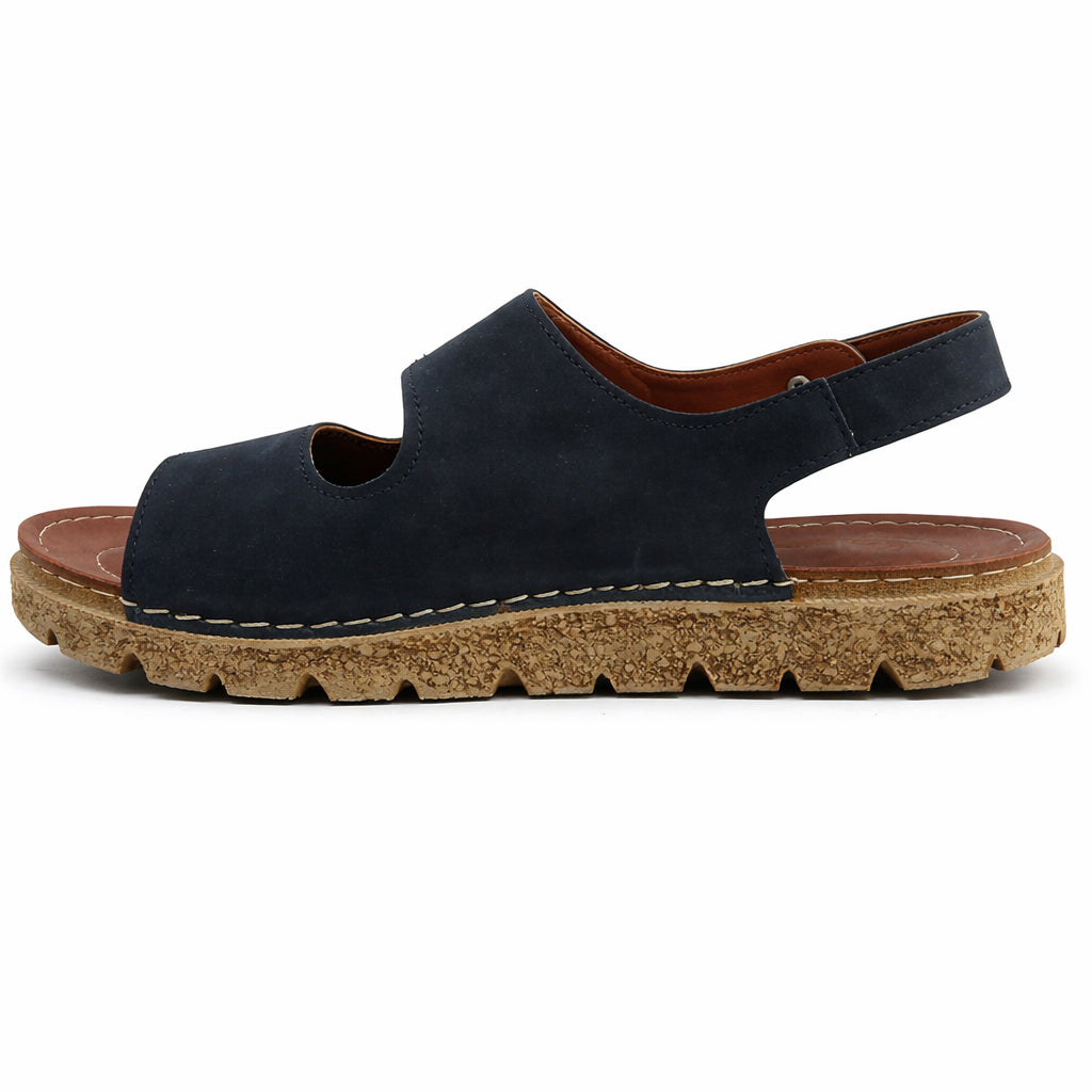 Comfortable men's sandals with a modern design – lightweight orthopedic sole with adjustable hook-and-loop straps and a fixed back strap – suitable for everyday wear and walking