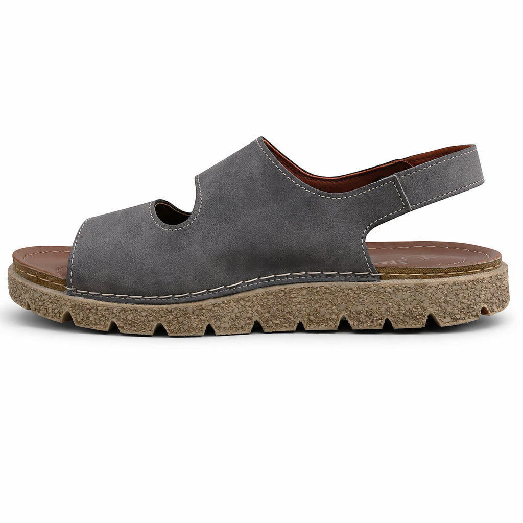 Comfortable men's sandals with a modern design – lightweight orthopedic sole with adjustable hook-and-loop straps and a fixed back strap – suitable for everyday wear and walking