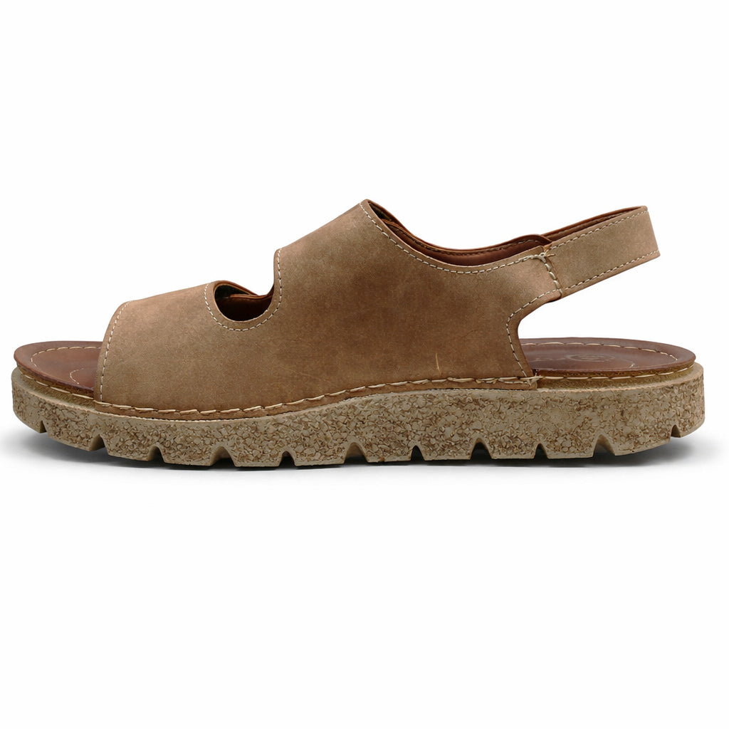 Comfortable men's sandals with a modern design – lightweight orthopedic sole with adjustable hook-and-loop straps and a fixed back strap – suitable for everyday wear and walking