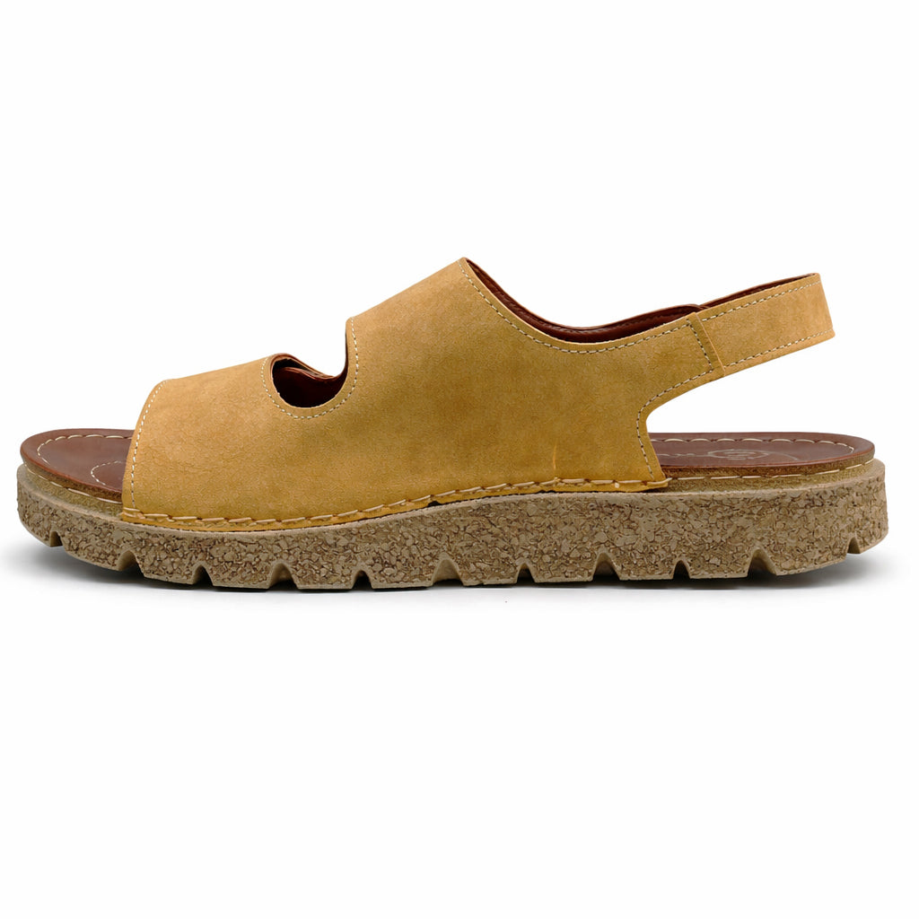 Comfortable men's sandals with a modern design – lightweight orthopedic sole with adjustable hook-and-loop straps and a fixed back strap – suitable for everyday wear and walking