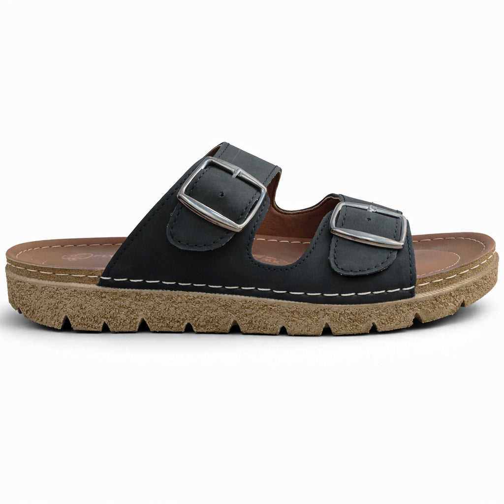 Comfortable men's slippers with a modern design – lightweight orthopedic sole with adjustable straps – suitable for everyday use indoors and outdoors
