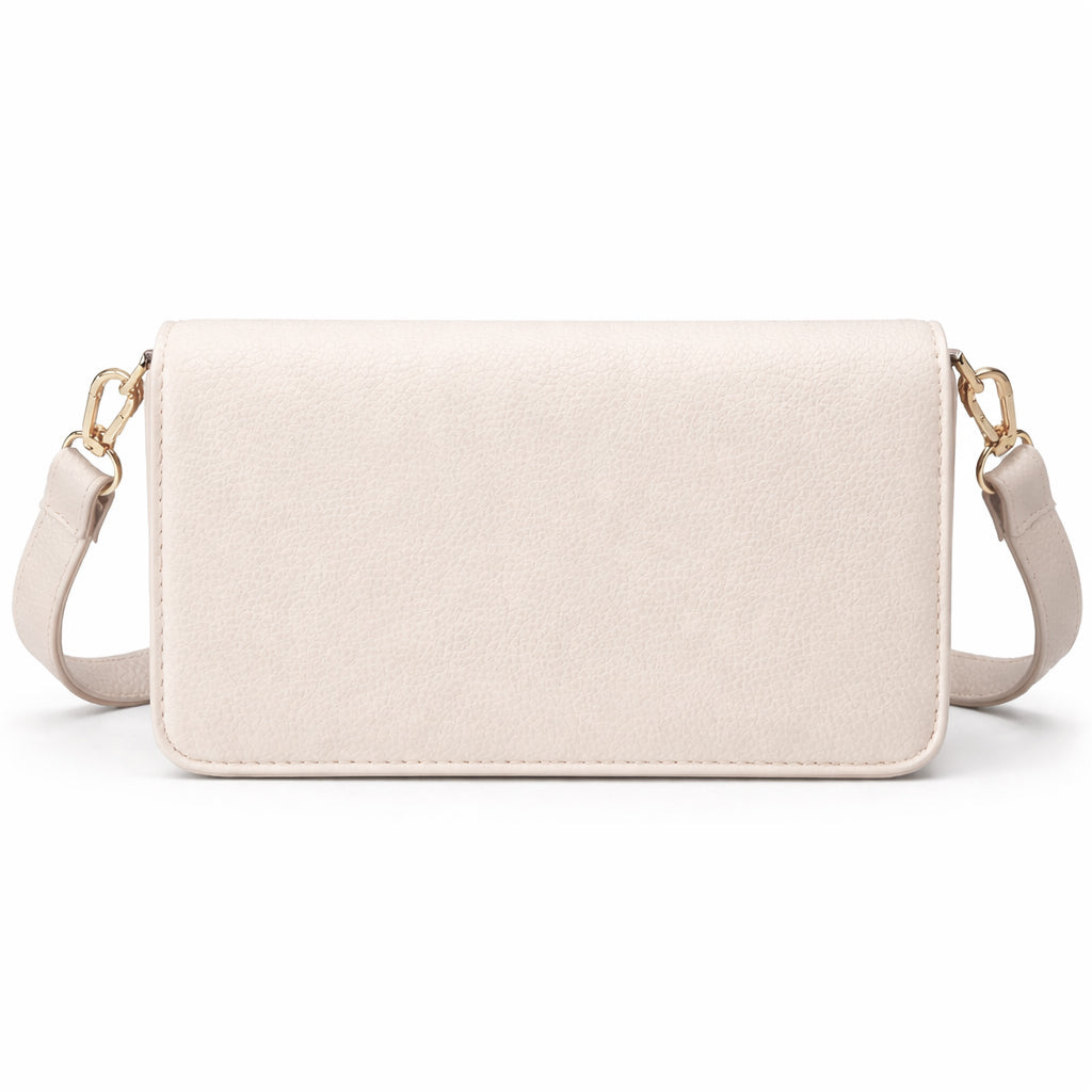 Elegant women's crossbody bag in pebbled leather - small handbag with internal zipper divider, suitable for occasions and travel