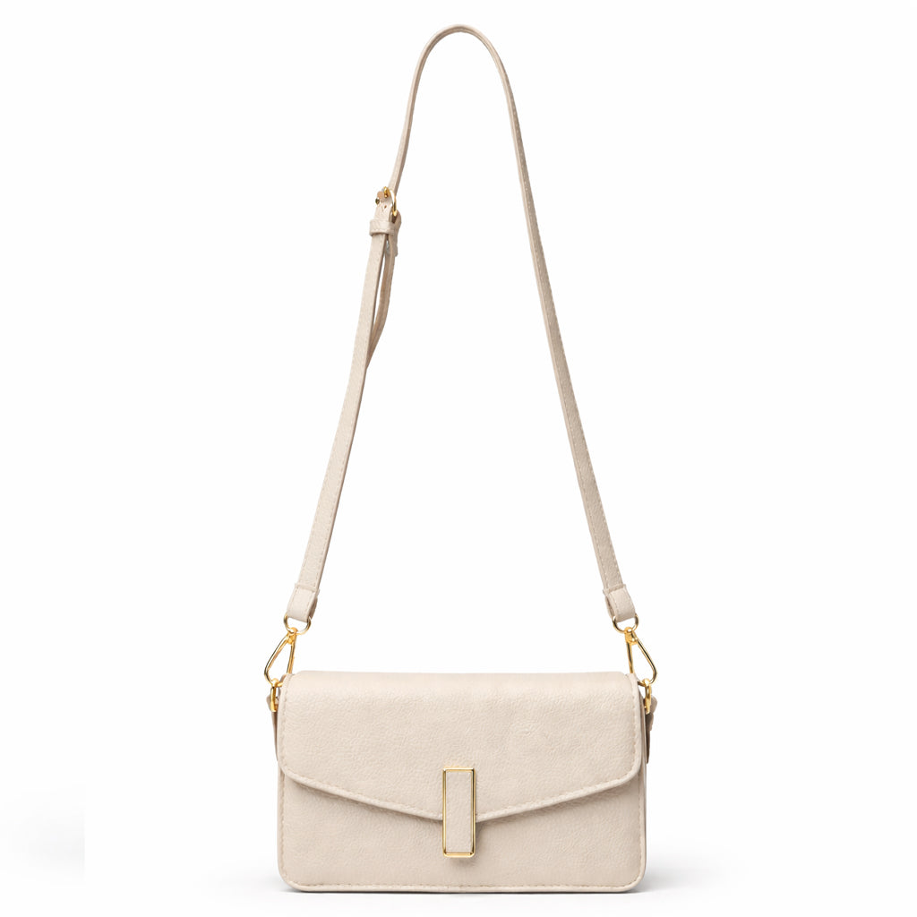 Elegant women's crossbody bag in pebbled leather - small handbag with internal zipper divider, suitable for occasions and travel