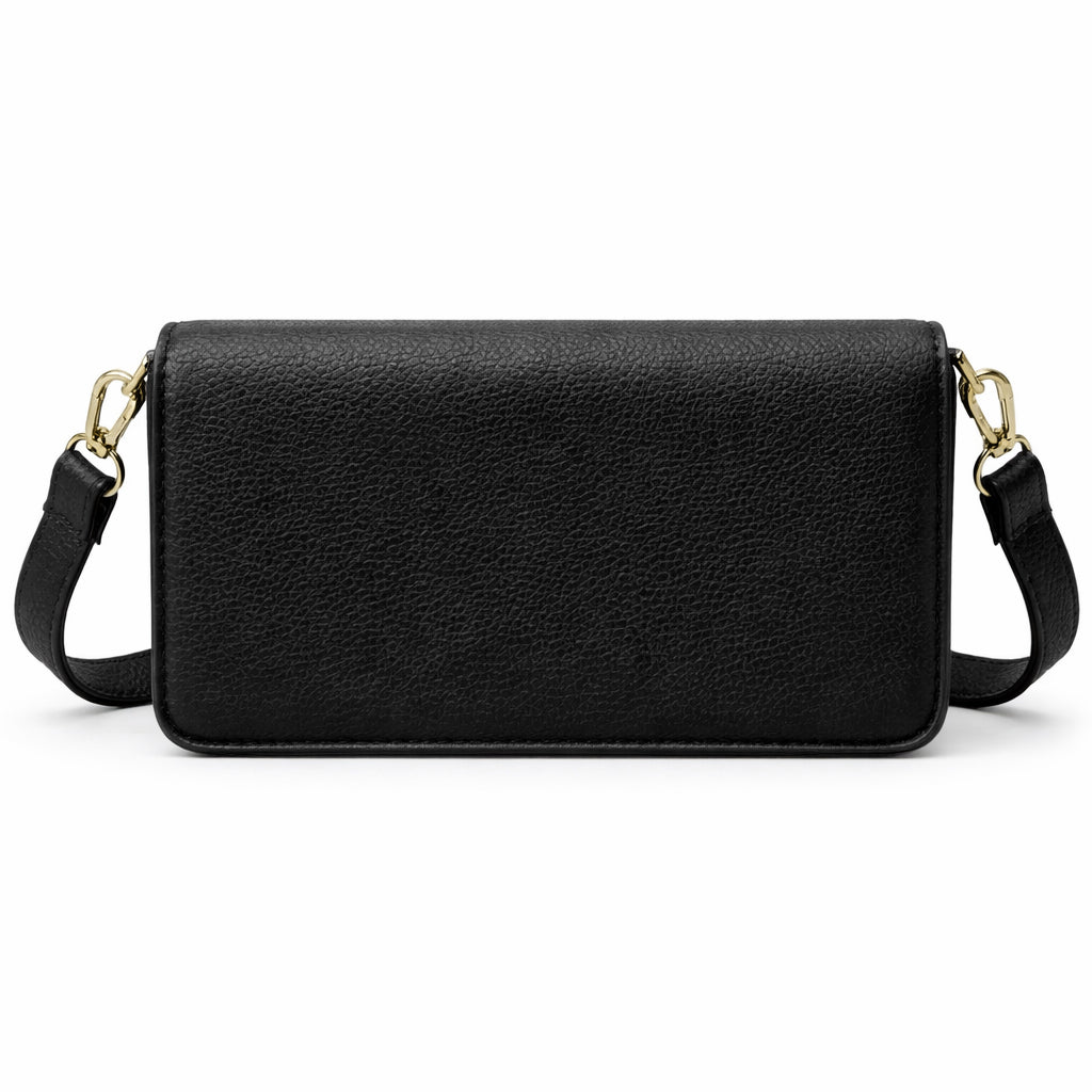 Elegant women's crossbody bag in pebbled leather - small handbag with internal zipper divider, suitable for occasions and travel