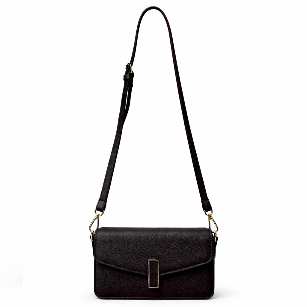 Elegant women's crossbody bag in pebbled leather - small handbag with internal zipper divider, suitable for occasions and travel