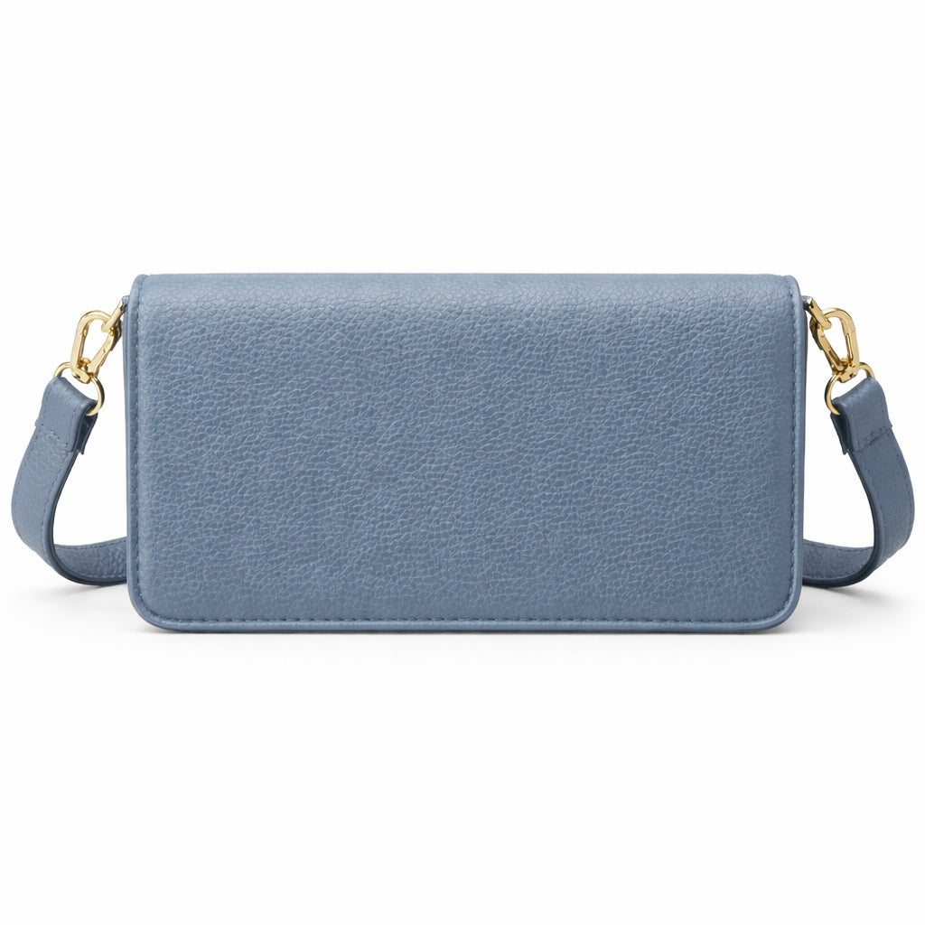 Elegant women's crossbody bag in pebbled leather - small handbag with internal zipper divider, suitable for occasions and travel