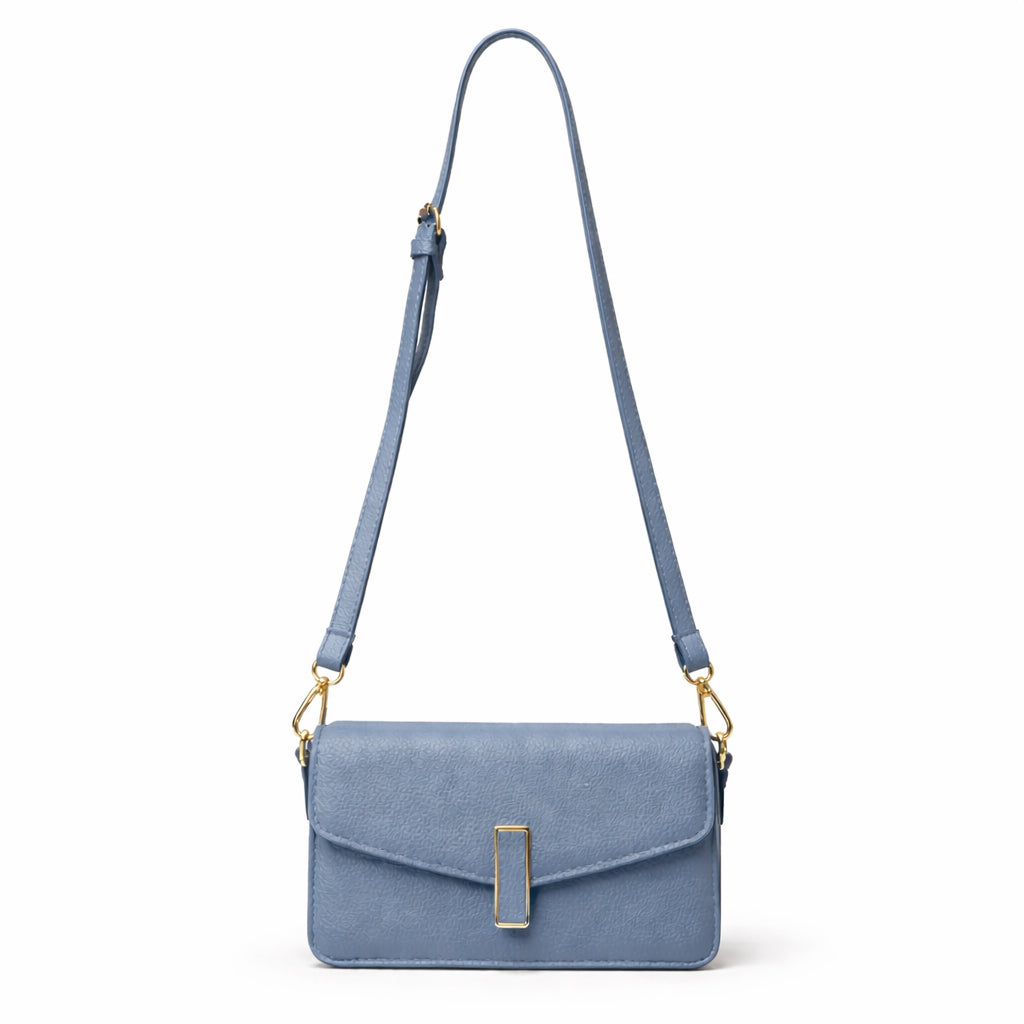 Elegant women's crossbody bag in pebbled leather - small handbag with internal zipper divider, suitable for occasions and travel