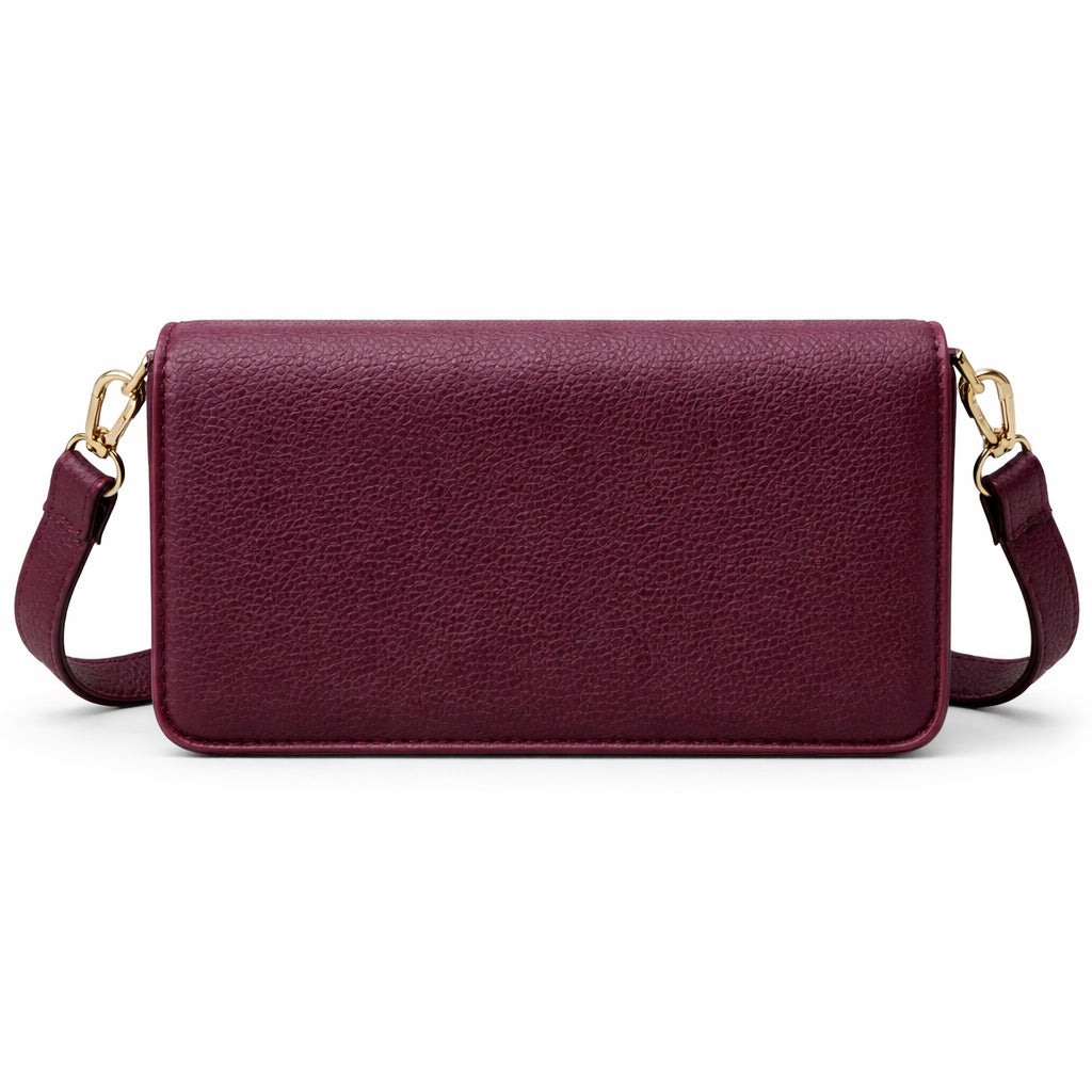 Elegant women's crossbody bag in pebbled leather - small handbag with internal zipper divider, suitable for occasions and travel