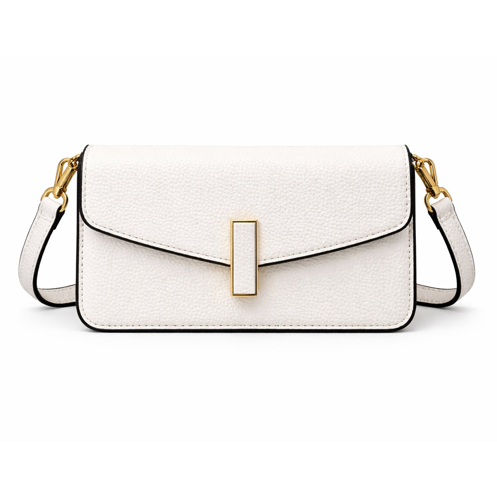 Elegant women's crossbody bag in pebbled leather - small handbag with internal zipper divider, suitable for occasions and travel