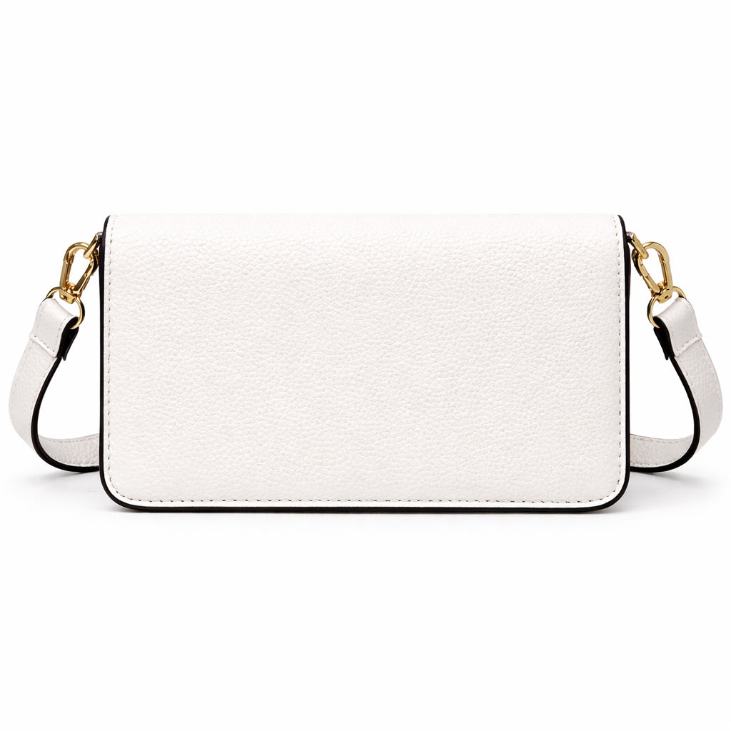 Elegant women's crossbody bag in pebbled leather - small handbag with internal zipper divider, suitable for occasions and travel