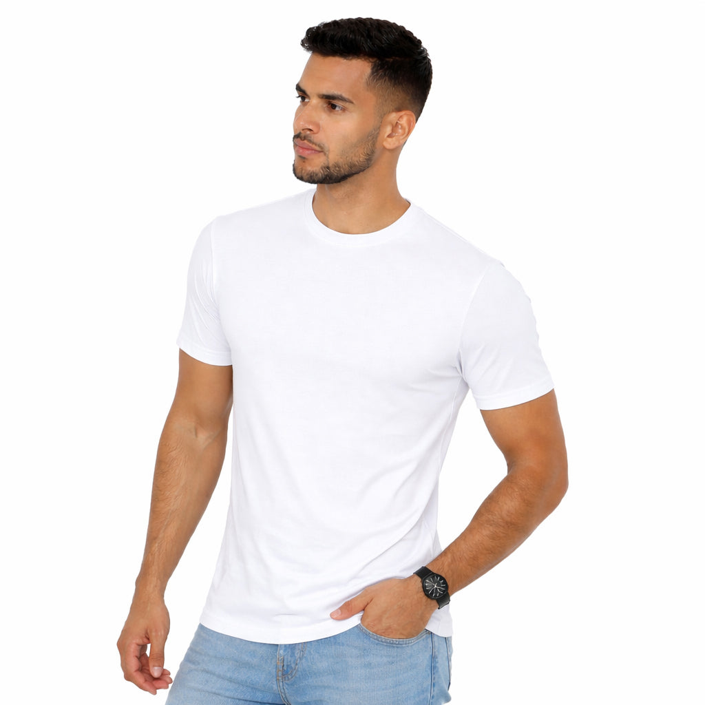Men's plain cotton T-shirt – a modern and comfortable design for everyday wear