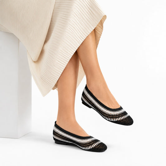 Women's Woven Ballet Flats – Code T4